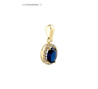 colgante oro 18k con piedra con zafiro