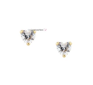 pendientes oro 18k con piedra