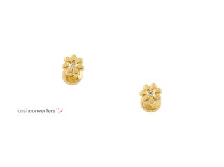 pendientes oro 18k con piedra con circonita