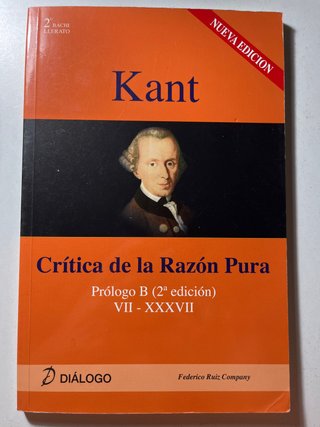 Kant, Crítica de la razón pura prólogo B (2a ed...