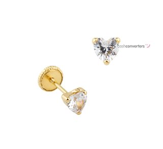 pendientes oro 18k con piedra