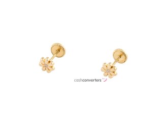pendientes oro 18k con piedra con circonita