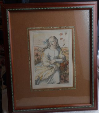 Litografía Lola Anglada Firmada Acuarelada