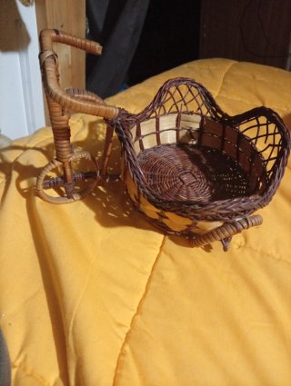 Cesta Mimbre Bicicleta Decorativa