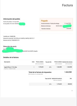 iPhone 17 Pro Max 512GB Gris Precintado