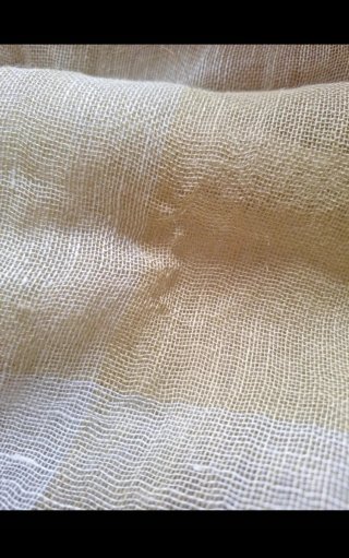 Stola a quadri giallo e bianco