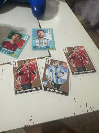 Cromos CR7 y Messi Bronce y Normales