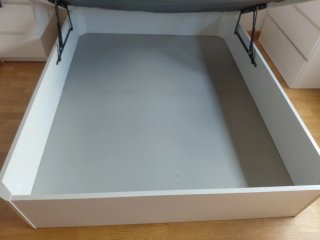 Canapé abatible blanco 150cm Con esquinas redondas