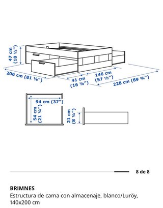 BRIMNES Estructura Cama con Almacenaje