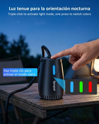 SPOPAL Ducha Portátil 8000mAh LED 5 Velocidades
