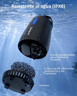 SPOPAL Ducha Portátil 8000mAh LED 5 Velocidades