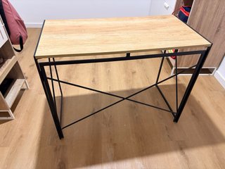 Mesa escritorio plegable madera y metal