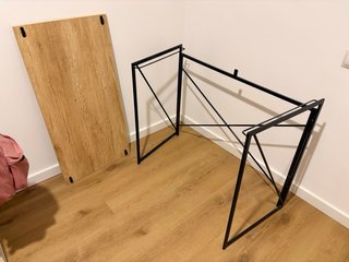 Mesa escritorio plegable madera y metal