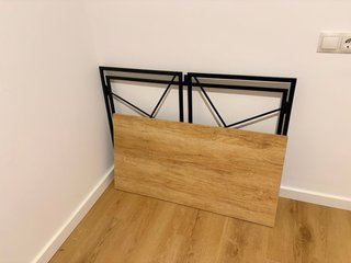 Mesa escritorio plegable madera y metal