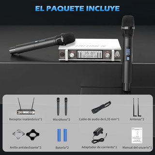 Talomen K120 2 Micrófono Inalámbrico UHF 120m