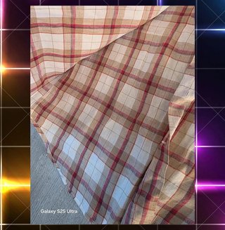 Camisa Massimo Dutti cuadros beige y rojo