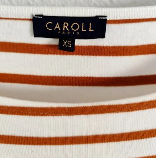 CAROLL Jersey Rayas Marrón Blanco Talla XS