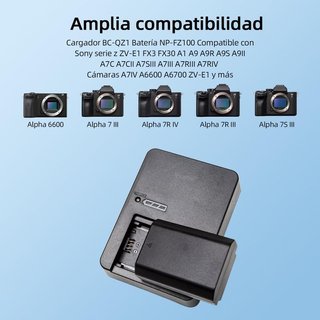 YUEFANSEN NP‑FZ100 BATERIA 2280mAh cargador BC‑QZ1