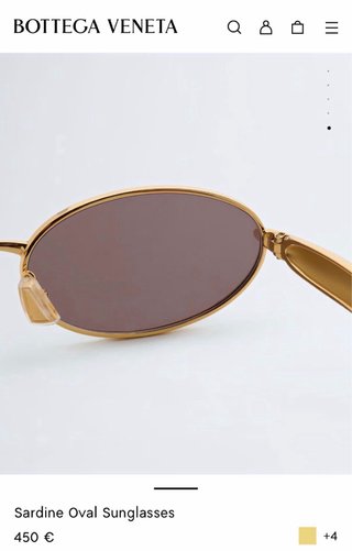 Gafas Ovaladas Bottega Veneta Doradas