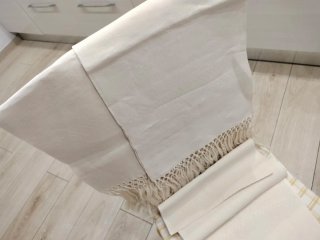 3 Tovaglie Vintage Lino Beige,nuove senza macchie.