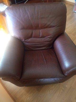 Poltrona relax in pelle autentica con funzione oscillante e reclinabile