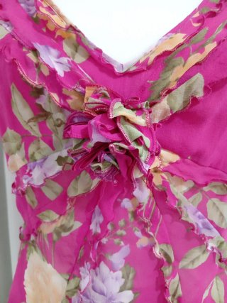 Top in pura seta floreale tg 42