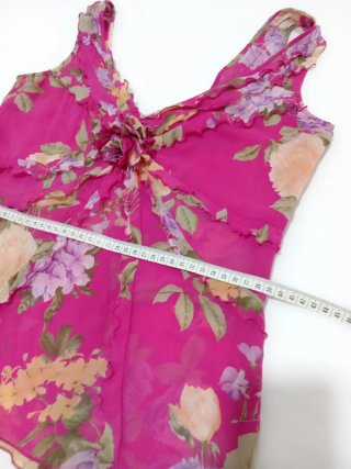 Top in pura seta floreale tg 42