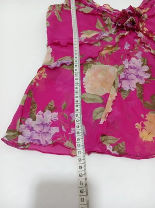 Top in pura seta floreale tg 42