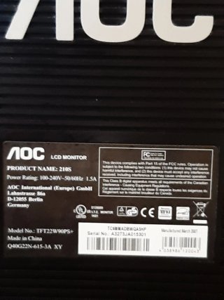 Pantalla AOC Plata y Negra
