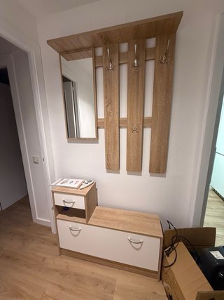 Mueble Zapatero con Espejo Nuevo y colgador madera