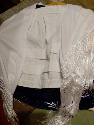 Conjunto Baturra blanco y azul