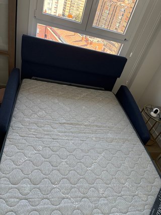 Sofá cama Dana azul - Colchón Visco 140x190