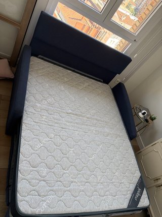 Sofá cama Dana azul - Colchón Visco 140x190