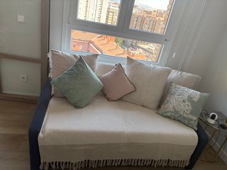 Sofá cama Dana azul - Colchón Visco 140x190