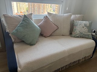 Sofá cama Dana azul - Colchón Visco 140x190