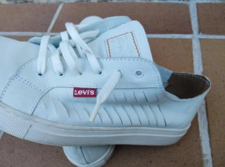 Zapatillas Levi's Piel Blancas Talla 40 Mujer