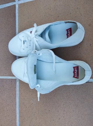 Zapatillas Levi's Piel Blancas Talla 40 Mujer