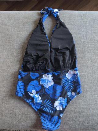 Costume intero fantasia floreale blu