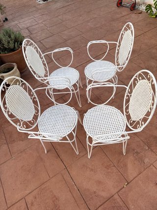 Conjunto 4 Sillas Exterior de hierro forjado