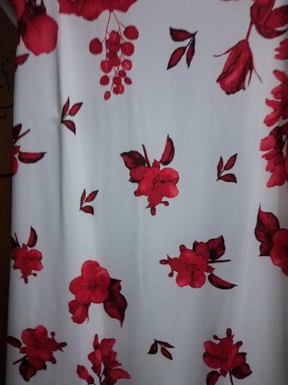 Vestido Verano Flores Rojas Blanco