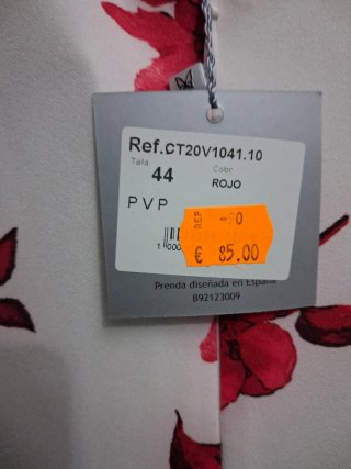 Vestido Verano Flores Rojas Blanco