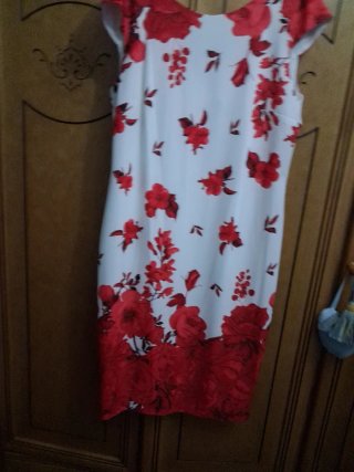 Vestido Verano Flores Rojas Blanco