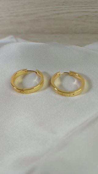Pendientes Aro Chapado Oro 18k Vintage