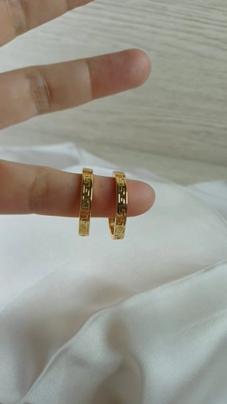 Pendientes Aro Chapado Oro 18k Vintage