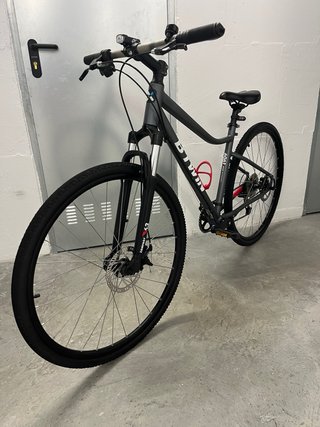 Bicicleta BTWIN Talla S Gris/Rojo