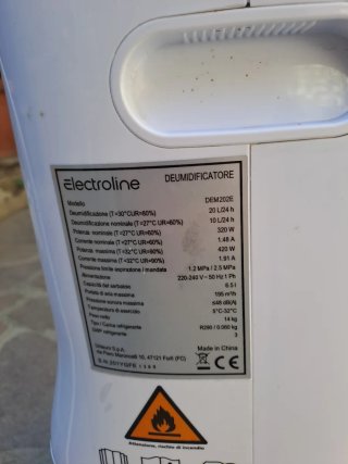 Deumidificatore Electrolux