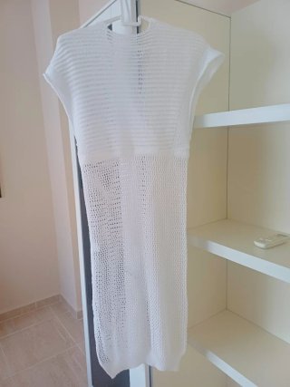 Vestido crochet blanco playa Talla M
