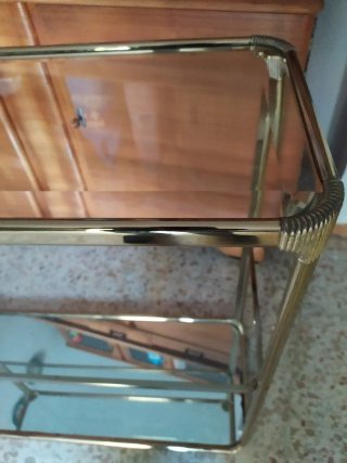Mueble auxiliar vitrina cristal dorado