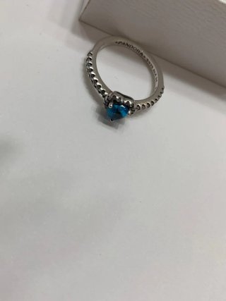 Anillo Pandora Corazón Azul Talla 54