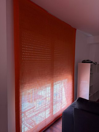 Cortinas naranjas de tela para comedor (Pack de 3)